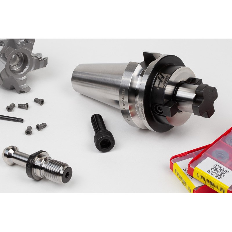 HOP, Комплект для фрезерування насадок діаметром 50 мм, тримач BT40, калібрована довжина 40 мм, клас сплаву HN25, TSC