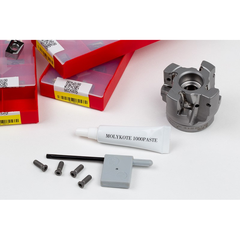 HRNP, Комплект для фрезерування насадок діаметром 50 мм, Держак BT40, Калібрована довжина 40 мм, Клас сплаву HN25, TSC