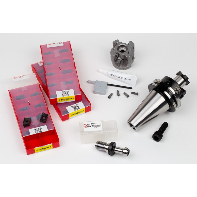 HRNP, Комплект для фрезерування насадок діаметром 50 мм, тримач SK40/DIN, калібрована довжина 35 мм, клас сплаву HMP35, TSC