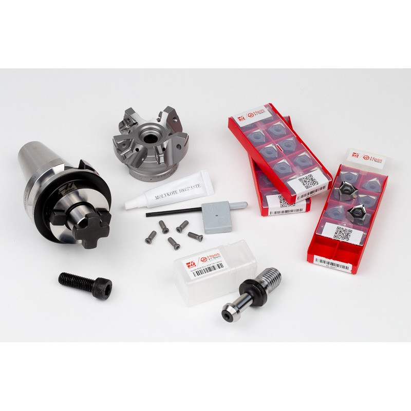 HS6NP, 63mm Diameter Complete Shell Mill Kit, BT40 Holder, 40mm Gage Length, Grade HN25, TSC