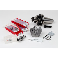 HS6NP, комплект для фрезерування насадок діаметром 63 мм, тримач SK40/DIN, калібрована довжина 35 мм, клас сплаву HN25, TSC