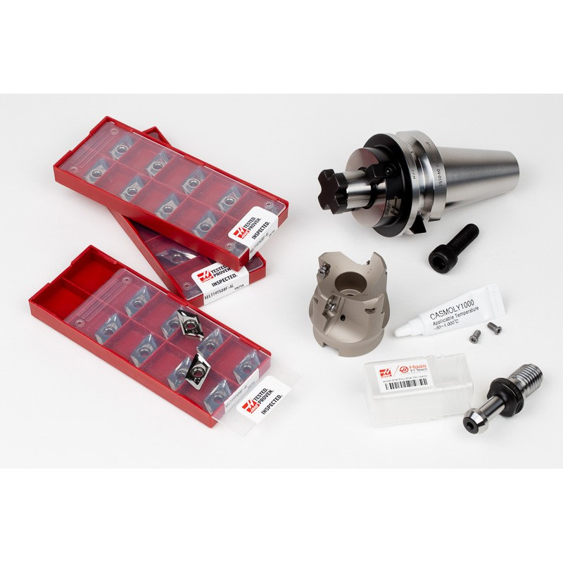 HPAL, 50mm Diameter Complete Shell Mill Kit, BT40 Holder, 40mm Gage Length, Grade HN25A, TSC