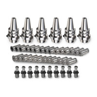 Комплект із 6 гідравлічних фрезерних патронів та цанг BT40, TSC