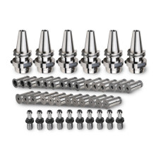 6-Piece, SK40 Hydraulic Milling Chuck and Collet Kit, TSC
