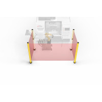 4-Piece, Cobot/HRP 7' (2m) Light Curtain Kit, 67" (1720mm) Protective Height, 3 Protective Sides