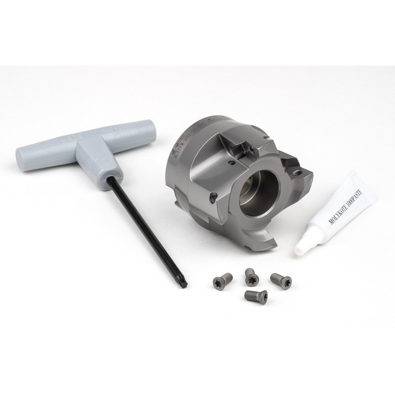 HVPP, 63mm Ø Shell Mill, 27mm Pilot Bore x 90° Lead Angle, 4 Flute, Positive/Positive Geometry, TSC