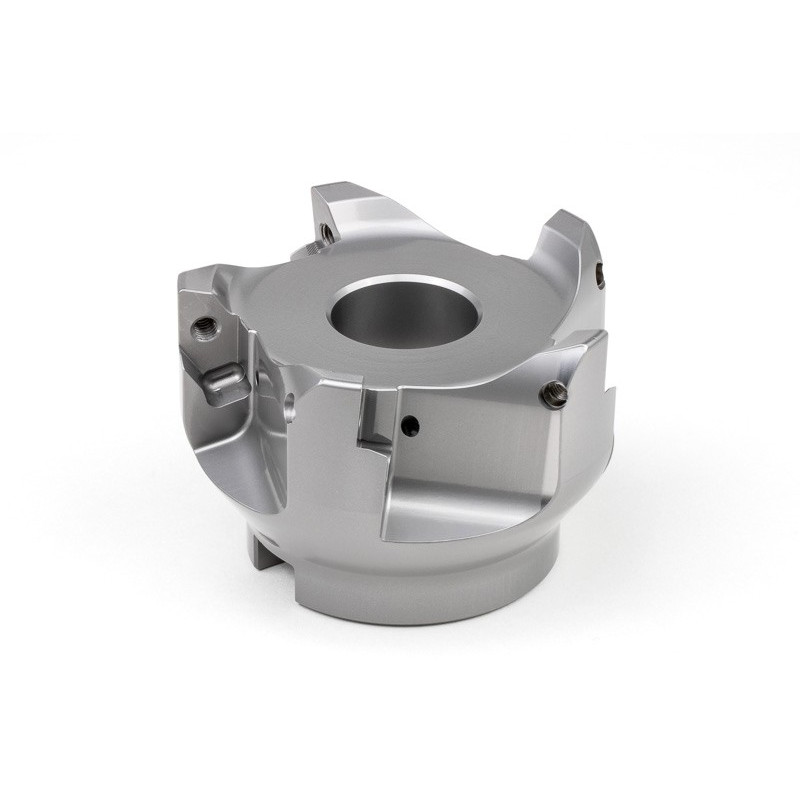 HVPP, 80mm Ø Shell Mill, 27mm Pilot Bore x 90° Lead Angle, 5 Flute, Positive/Positive Geometry, TSC