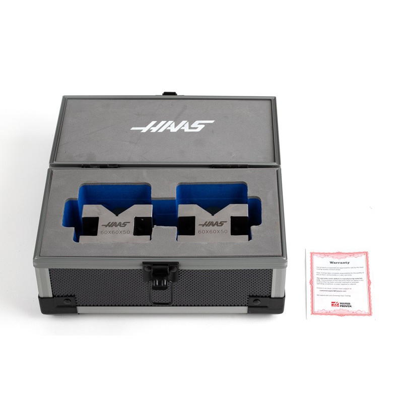 Комплект V-подібного блоку та затискача із загартованої сталі, 60x60x50 мм, кут V 90°, затискна здатність 32 мм Ø