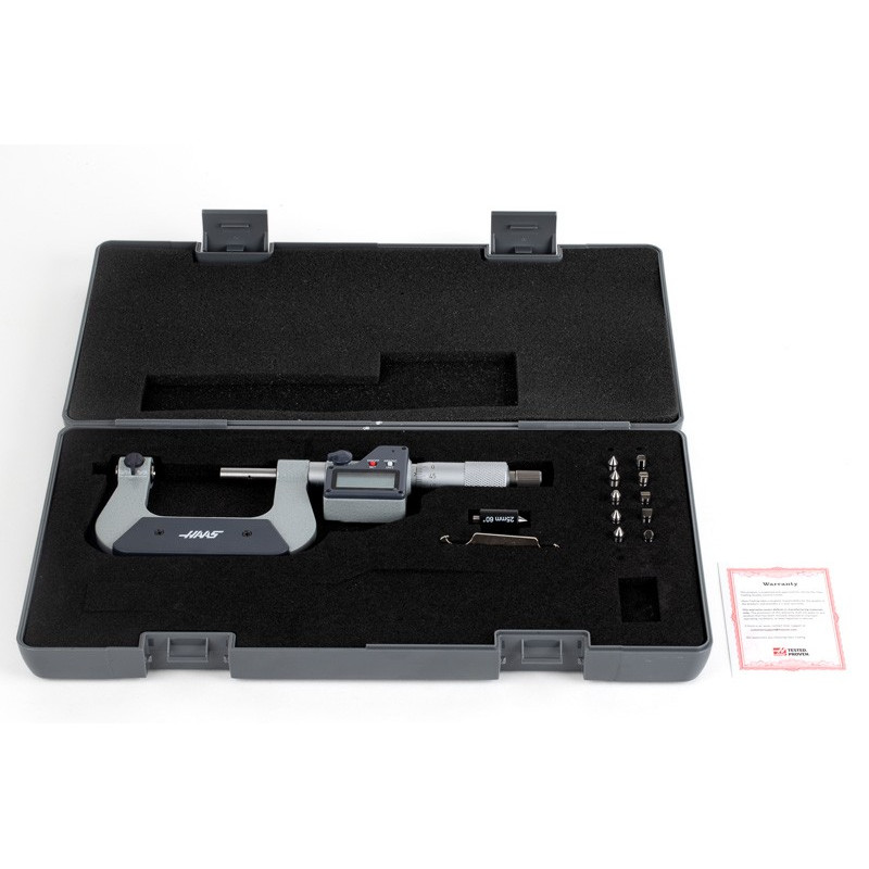 25-50mm (1-2") Digital Screw Thread Micrometer, Non-Rotating Spindle, 0.001mm (0.00005") Resolution, 0.01mm Graduation
