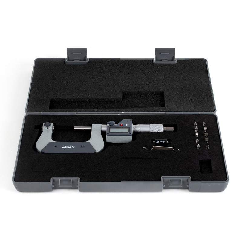 25-50mm (1-2") Digital Screw Thread Micrometer, Non-Rotating Spindle, 0.001mm (0.00005") Resolution, 0.01mm Graduation