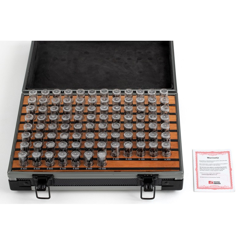 91-Piece, Metric Pin Gauge Set, Grade 1, 1 - 10mm, ± 0.001mm