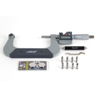 Цифровий мікрометр для вимірювання різьби 75-100 мм (3-4 дюйми), необертовий шпиндель, роздільна здатність 0,001 мм (0,00005 дюйма), ціна поділки 0,01 мм