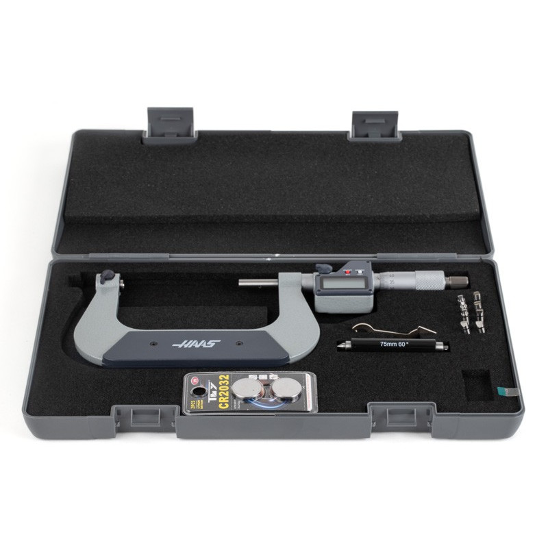 75-100mm (3-4") Digital Screw Thread Micrometer, Non-Rotating Spindle, 0.001mm (0.00005") Resolution, 0.01mm Graduation
