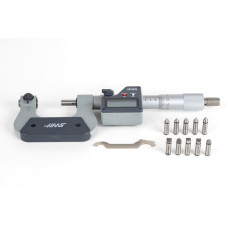 Цифровий мікрометр для вимірювання різьби 0-25 мм (0-1 дюйм), обертовий шпиндель, роздільна здатність 0,001 мм (0,00005 дюйма), ціна поділки 0,01 мм