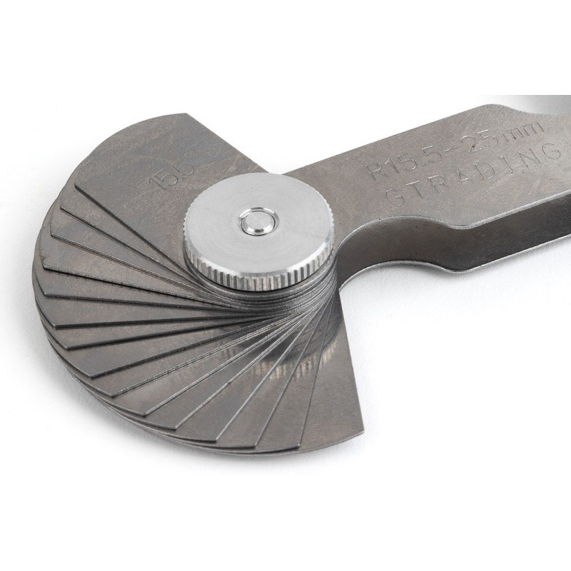 30-елементний радіусний калібр, 15,5 мм - 25,0 мм