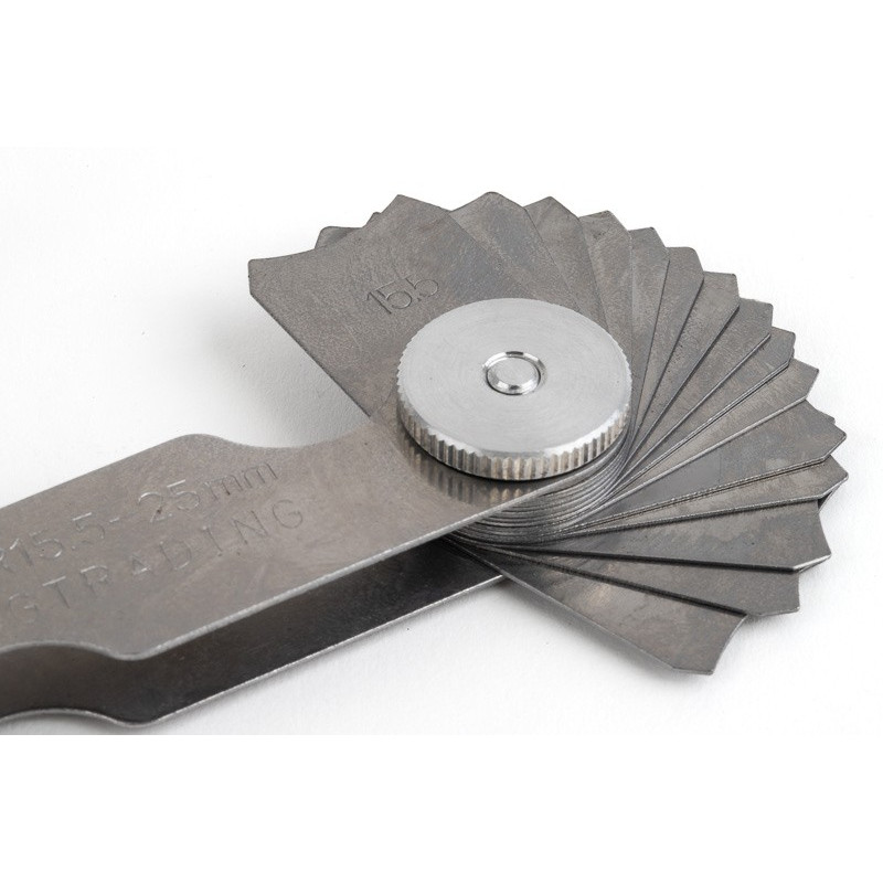 30-елементний радіусний калібр, 15,5 мм - 25,0 мм