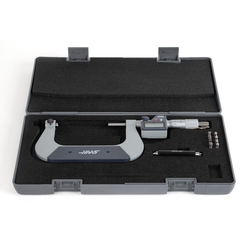 75-100mm (3-4") Digital Screw Thread Micrometer, Rotating Spindle 0.001mm (0.00005") Resolution, 0.01mm Graduation