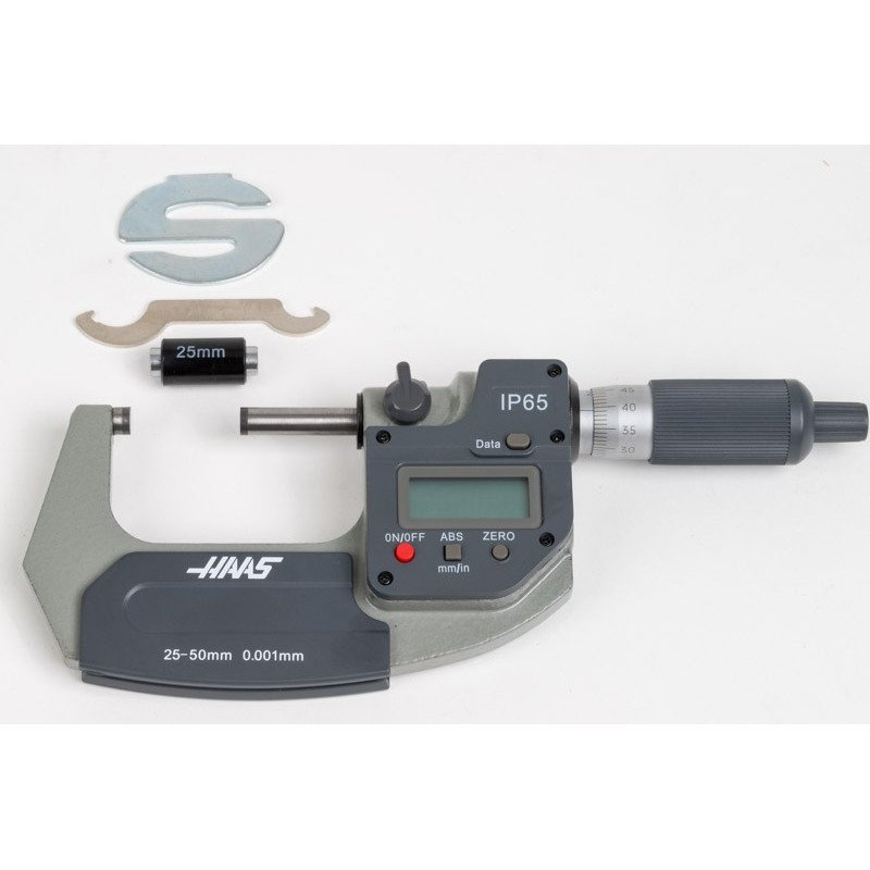 25-50mm (1-2") Digital Outside Micrometer, 0.001mm (0.00005") Resolution, 0.01mm Graduation