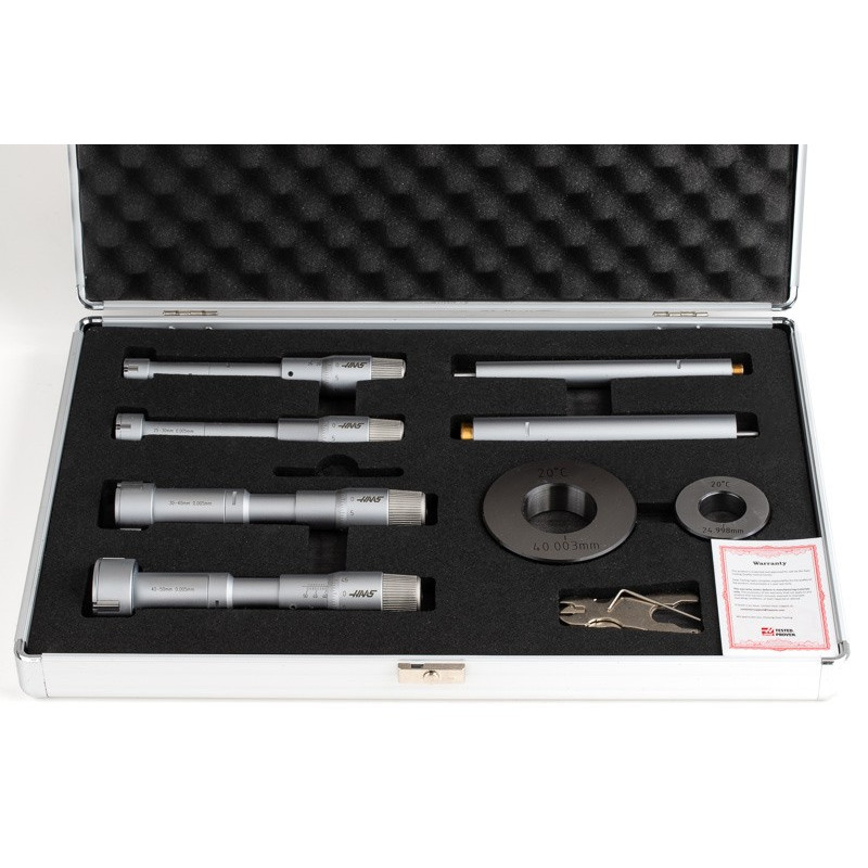 20-50 мм, набір 3-точкових мікрометрів для внутрішнього отвору, градуювання 0,005 мм