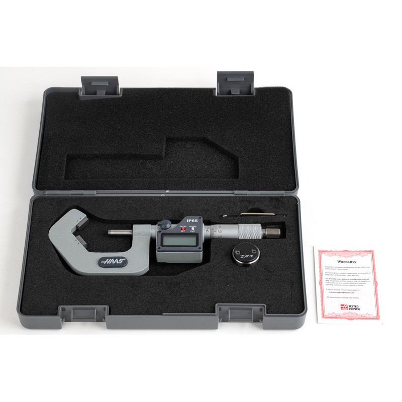 25-45mm (0.984-1.772") Digital V-Anvil Micrometer, 5 Flute 0.001mm (0.00005") Resolution, 0.01mm Graduation