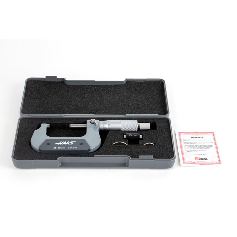 25-50mm Outside Micrometer, 0.01mm Graduation, Thermal Protection