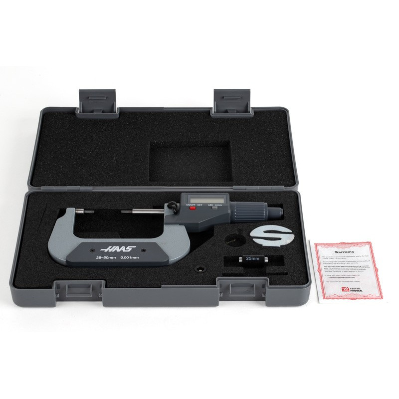 1-2" (25-50mm) Digital Spline Micrometer, 0.00005" (0.001mm) Resolution