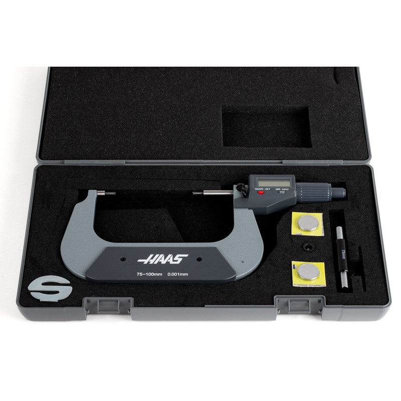 3-4" (75-100mm) Digital Spline Micrometer, 0.00005" (0.001mm) Resolution