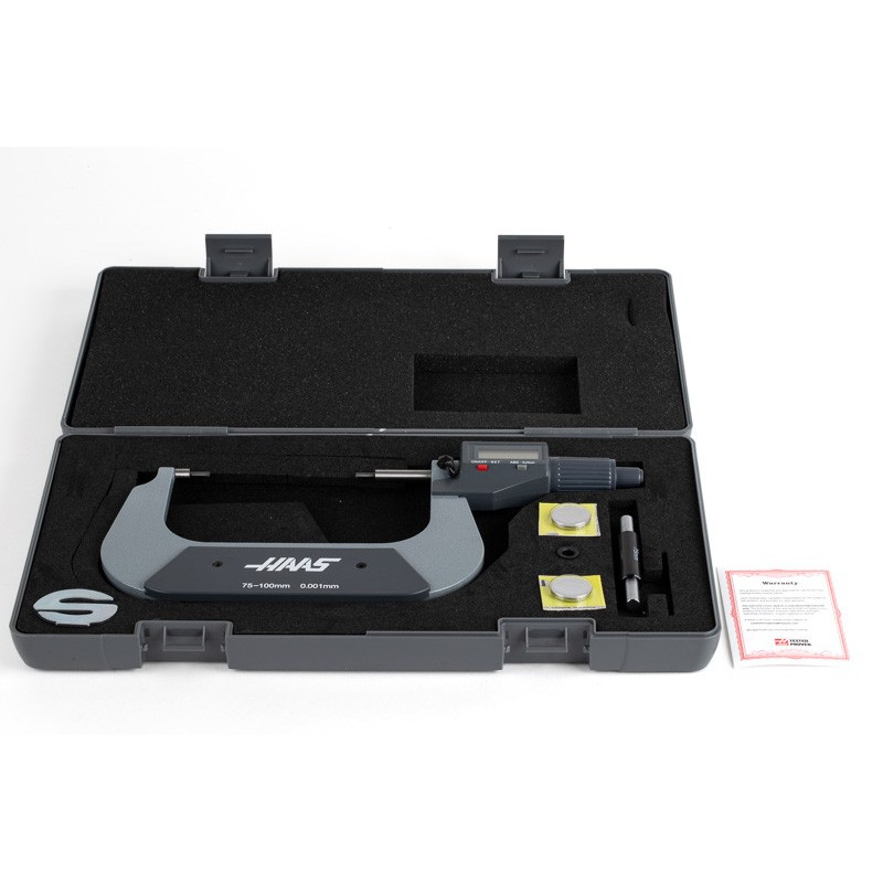 3-4" (75-100mm) Digital Spline Micrometer, 0.00005" (0.001mm) Resolution
