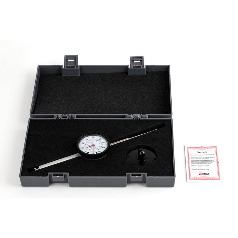 Dial Drop Indicator, 50mm Range, 0.01mm Graduation, 0-100 Dial, Jeweled, Shockproof