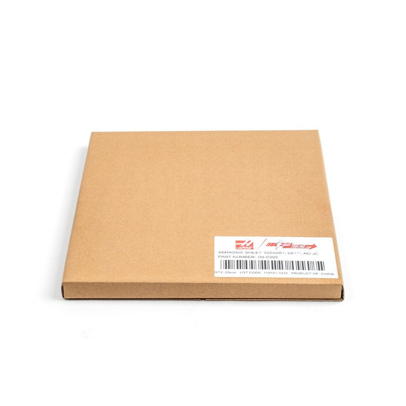 Cloth Abrasive Sheet, 9" Width x 11" Length, Aluminum Oxide, 320 Grit, Very Fine-Grade - Pack of 25