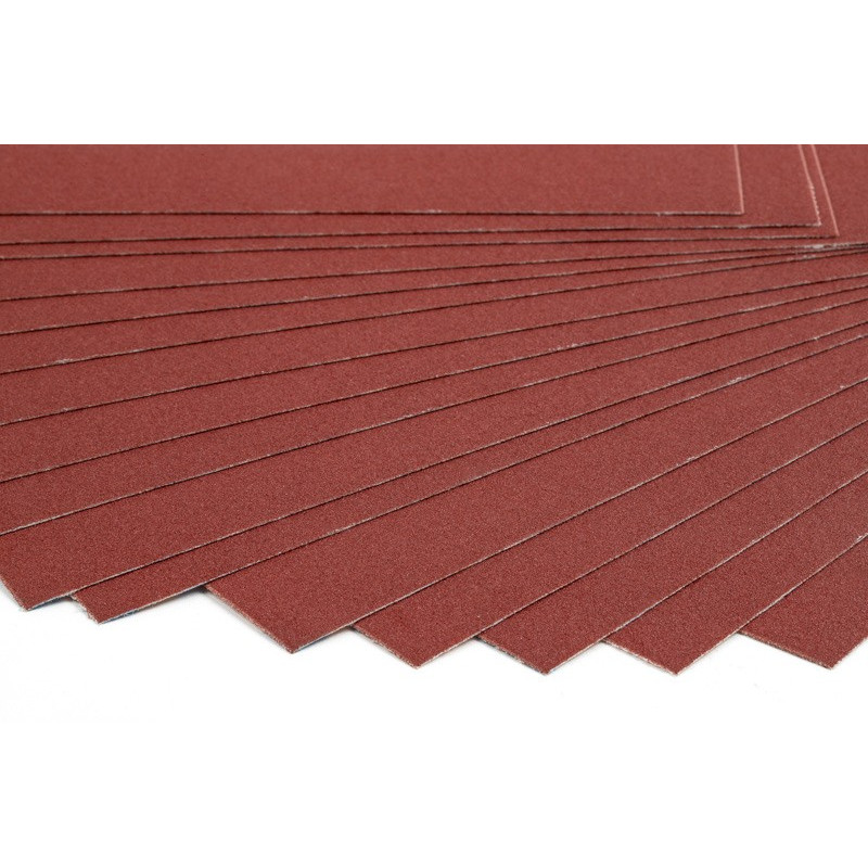 Cloth Abrasive Sheet, 9" Width x 11" Length, Aluminum Oxide, 320 Grit, Very Fine-Grade - Pack of 25