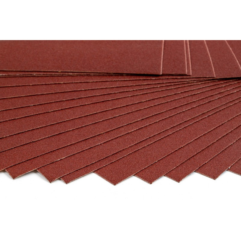 Cloth Abrasive Sheet, 9" Width x 11" Length, Aluminum Oxide, 240 Grit, Very Fine-Grade - Pack of 25