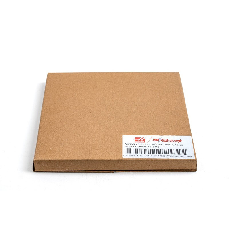 Cloth Abrasive Sheet, 9" Width x 11" Length, Aluminum Oxide, 240 Grit, Very Fine-Grade - Pack of 25
