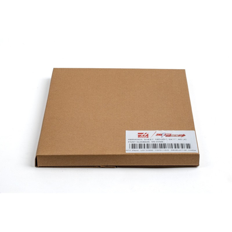Cloth Abrasive Sheet, 9" Width x 11" Length, Aluminum Oxide, 180 Grit, Very Fine-Grade - Pack of 25