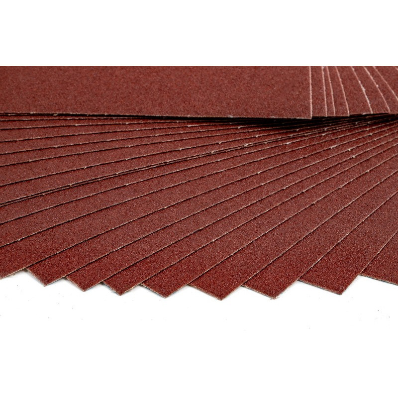 Cloth Abrasive Sheet, 9" Width x 11" Length, Aluminum Oxide, 120 Grit, Fine-Grade - Pack of 25