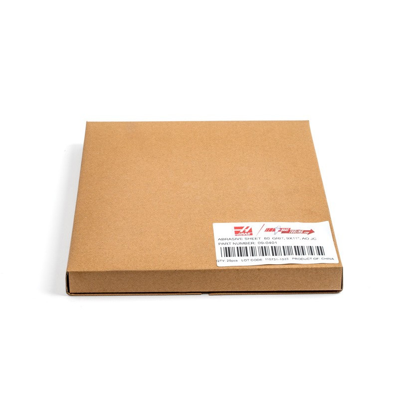 Cloth Abrasive Sheet, 9" Width x 11" Length, Aluminum Oxide, 80 Grit, Medium-Grade - Pack of 25