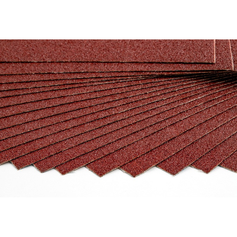 Cloth Abrasive Sheet, 9" Width x 11" Length, Aluminum Oxide, 80 Grit, Medium-Grade - Pack of 25