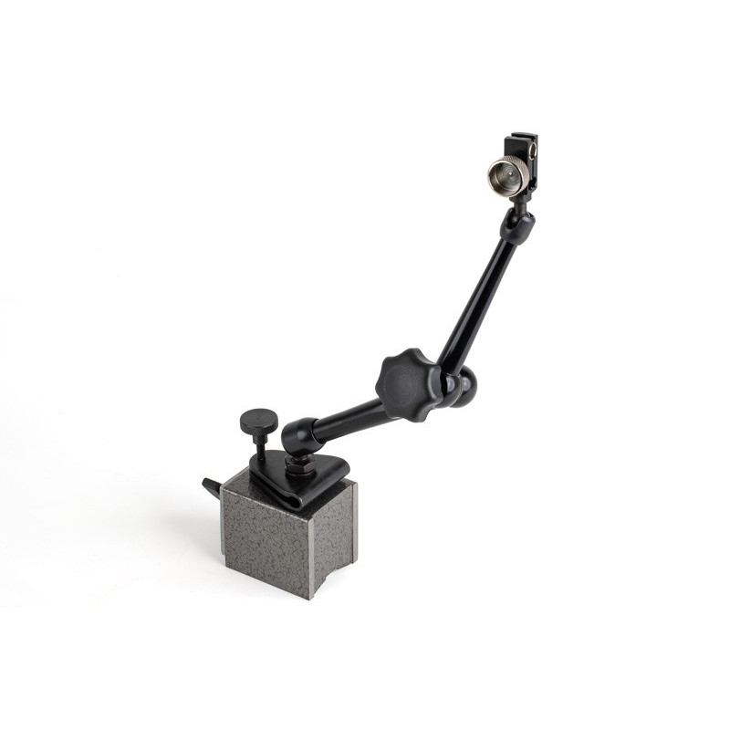 Magnetic Indicator Stand, Articulating Arm, 280mm Overall Length, Fine Adjust Base, Fits: 6mm, 8mm, 3/8", Dovetail