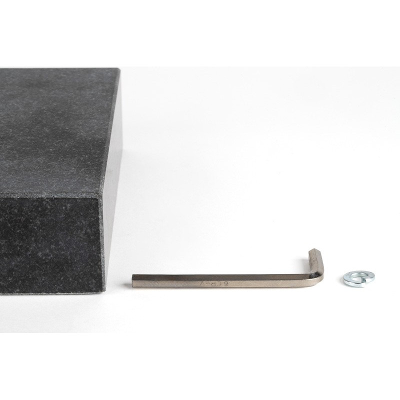 Granite Comparator Stand, 300x200x60mm, Adjustable Column, Fits: 8mm, 3/8"