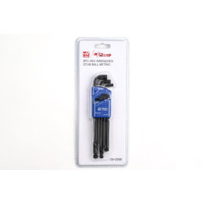 Набір із 9 шестигранних ключів з кульковим кінцем, L-подібний, 1,5 мм - 10 мм