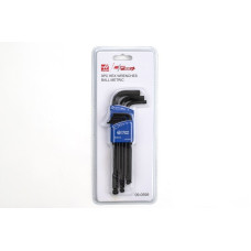 Набір із 9 предметів, L-подібних кулькових шестигранних ключів з довгим важелем, 1,5 мм - 10 мм