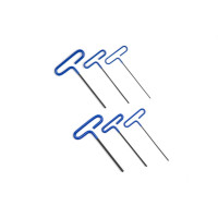 Набір із 6 довгих шестигранних ключів з Т-подібною ручкою та подушкоподібною рукояткою, 2 мм - 6 мм