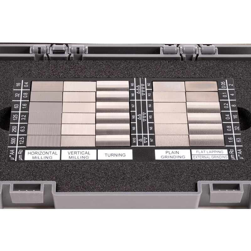 Surface Roughness Comparator Gauge Set, 2-500 µ"AA (0.05-12.5 µmRa)