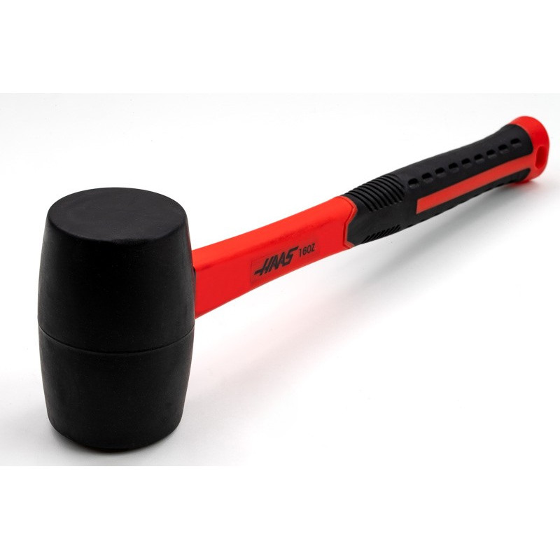 Haas 16oz / 1lb HI-Strength Rubber Mallet, TPR Grip