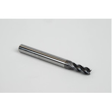 5mm Dia. Carbide End Mill, 4 Flute, Hyb. AlCrN Coated, 6mm Smooth Shank x 13mm LOC, 0.15mm Chamfer, HTPM