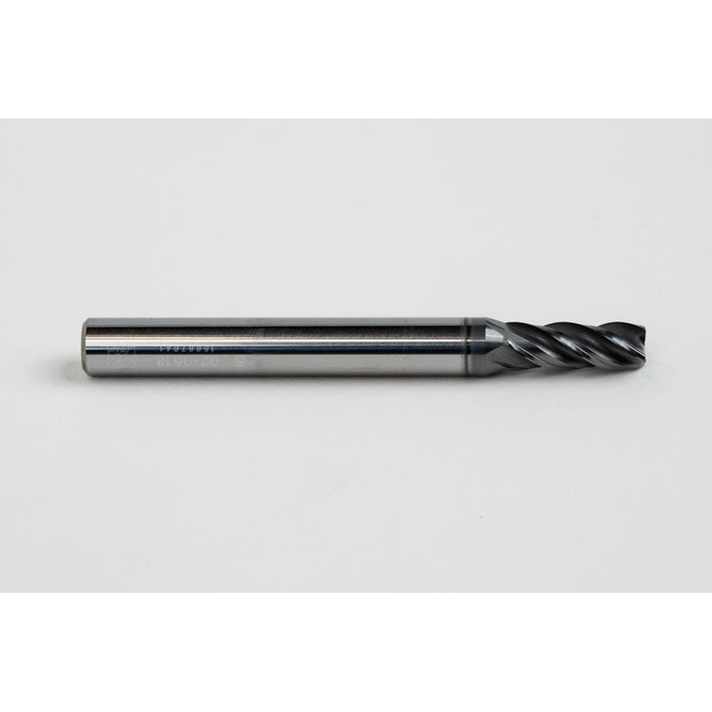 5mm Dia. Carbide End Mill, 4 Flute, Hyb. AlCrN Coated, 6mm Smooth Shank x 13mm LOC, 0.15mm Chamfer, HTPM
