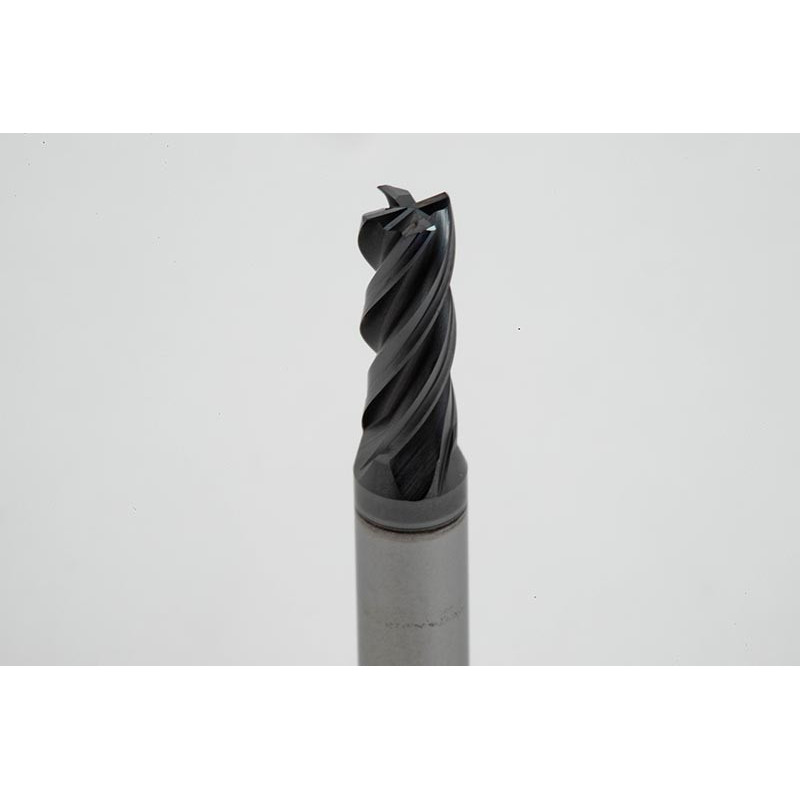5mm Dia. Carbide End Mill, 4 Flute, Hyb. AlCrN Coated, 6mm Smooth Shank x 13mm LOC, 0.15mm Chamfer, HTPM