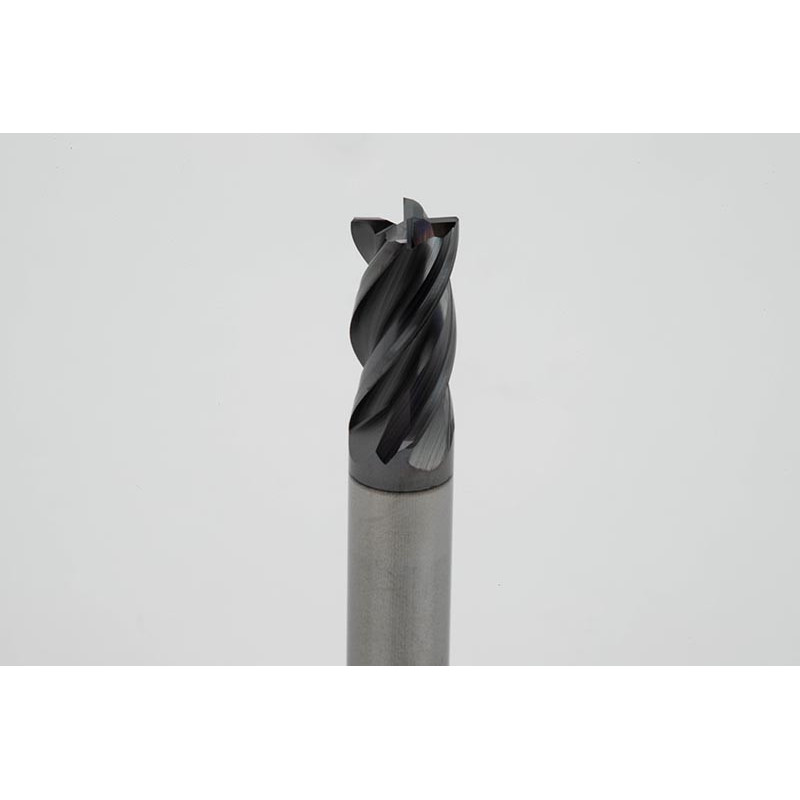 8mm Dia. Carbide End Mill, 4 Flute, Hyb. AlCrN Coated, 8mm Smooth Shank x 16mm LOC, 0.2mm Chamfer, HTPM