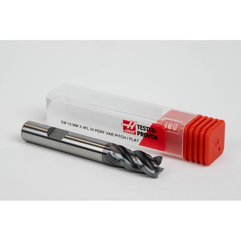 Твердосплавна кінцева фреза діаметром 10 мм, 4-зуба, гібридне покриття AlCrN, хвостовик Weldon 10 мм x 22 мм LOC, фаска 0,3 мм, HTPM