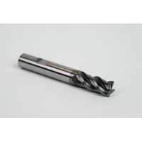 Твердосплавна кінцева фреза діаметром 12 мм, 4-зуба, гібридне покриття AlCrN, хвостовик Weldon 12 мм x 26 мм LOC, фаска 0,35 мм, HTPM